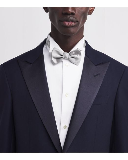 Emporio Armani White Silk Bow Tie for men