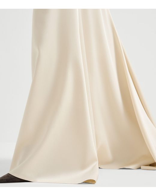 Brunello Cucinelli White Satin Maxi Skirt