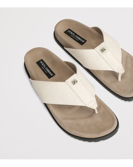Dolce & Gabbana White Dg Millennials Flip Flops for men