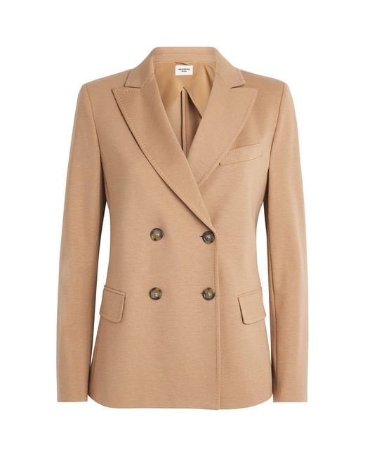 Weekend by Maxmara Natural Jersey Double-Breasted Blazer