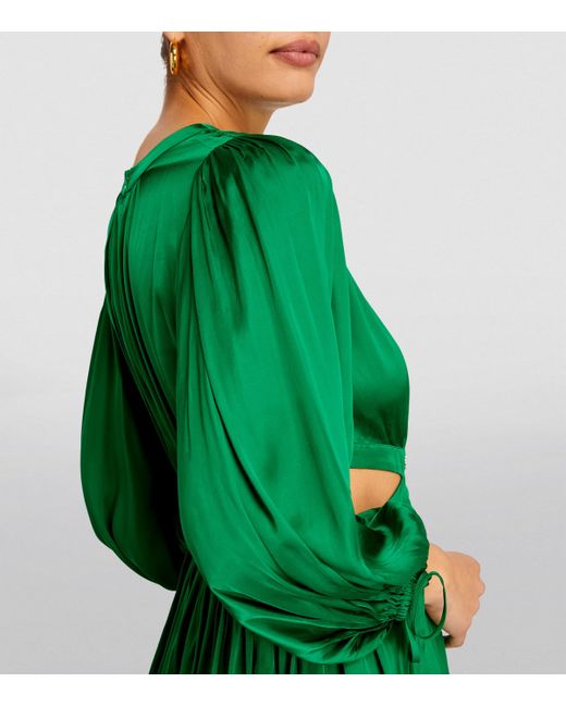 maje green silk dress Fairy Sage Green Long Sleeves Evening Dress with V-Neck and Tulle – A- –  WonderlandByLilian