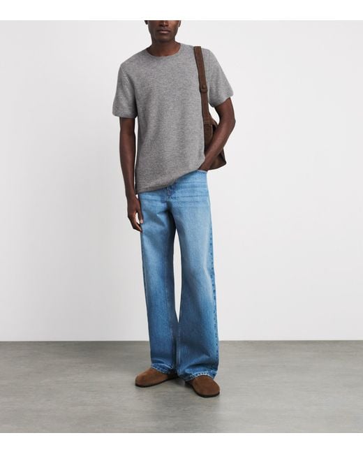 God's True Cashmere Gray Cashmere Signature T-Shirt for men