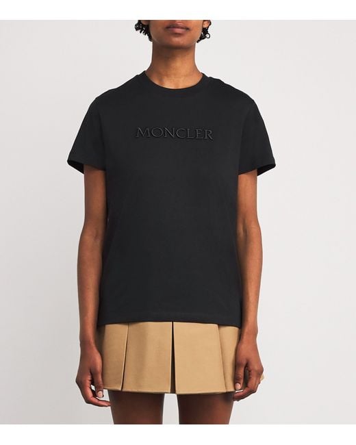 Moncler Black Cotton Logo T-Shirt
