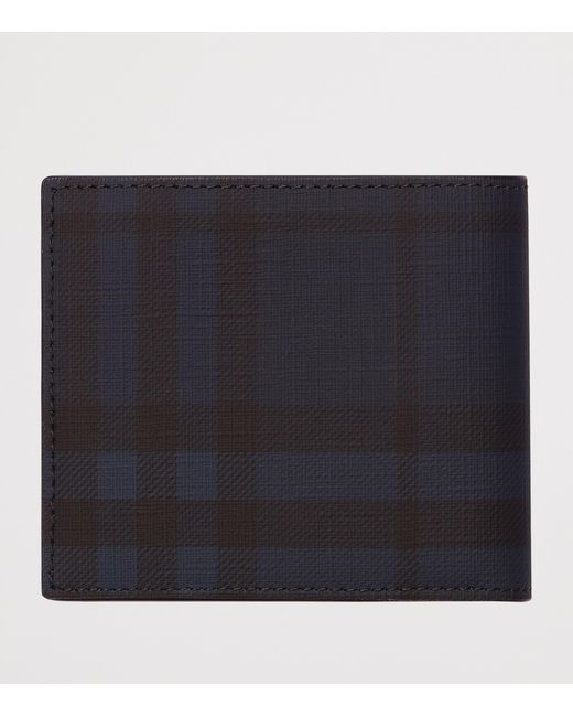 Burberry Black City Check Bifold Wallet for men