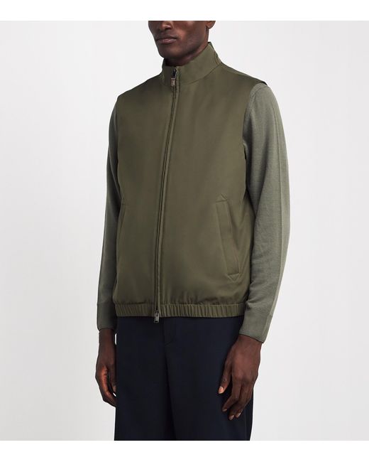 Canali Green High-Neck Gilet for men