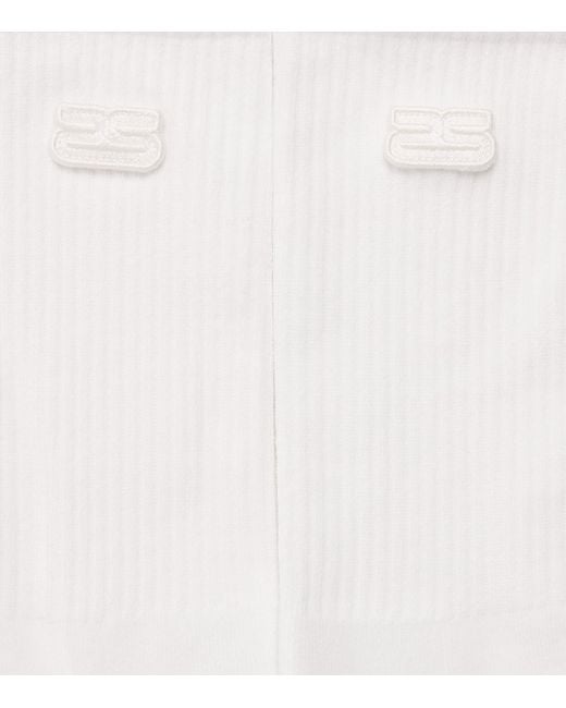 Sandro White Cotton-Blend Double S Socks for men