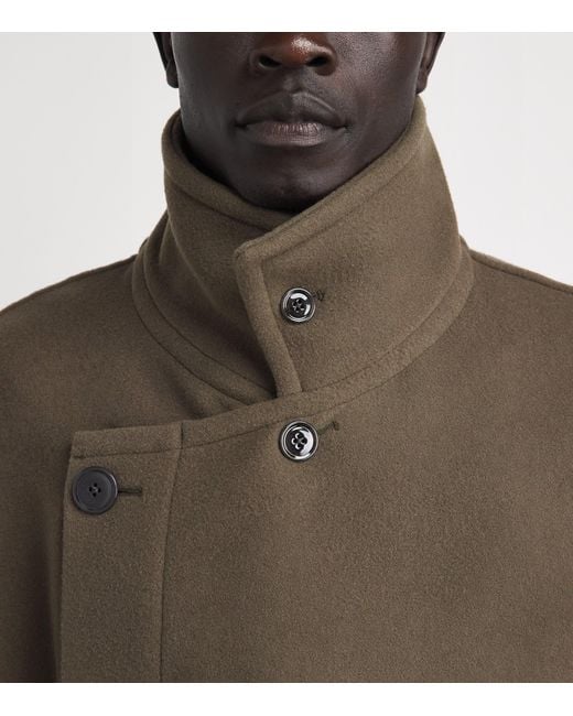 Lemaire Brown Wool Oversized Wrap Coat for men