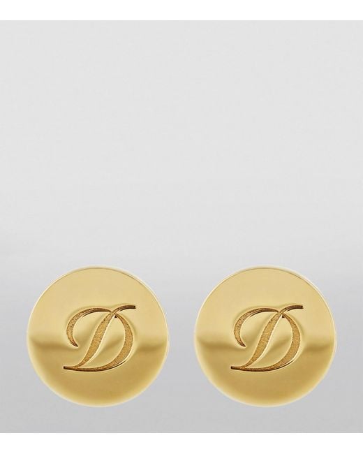 S T Dupont Metallic Iconic Monogram Cufflinks for men