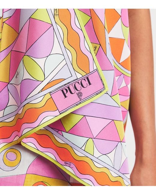 Emilio Pucci White Silk Halterneck Top