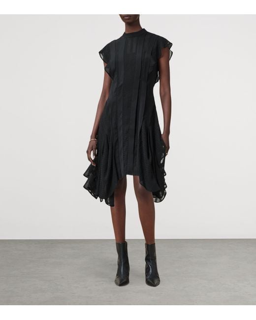 AllSaints Black Asymmetric Fleur Dress