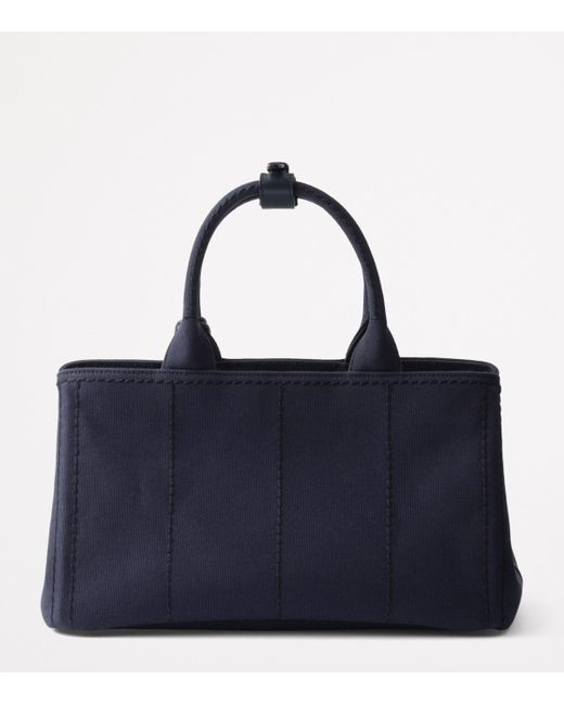 Prada Blue Large Cotton Canvas Top-Handle Bag