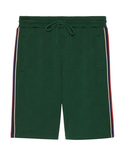 Gucci Green GG Jacquard Jersey Shorts for men