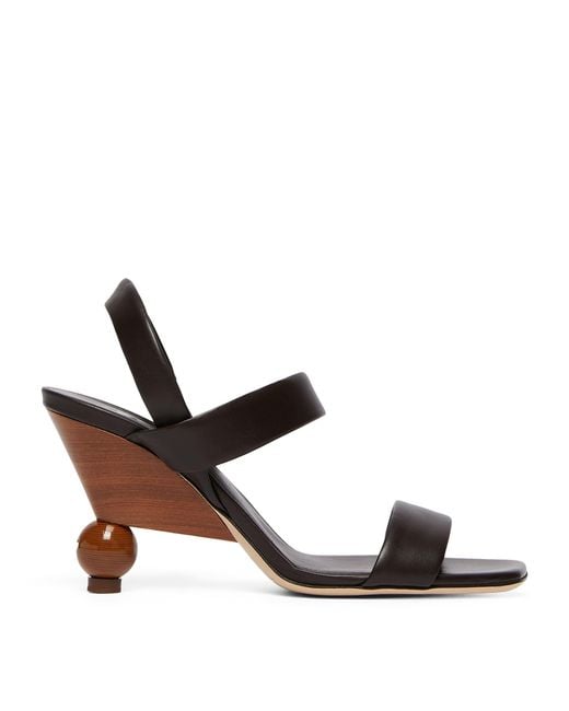 Weekend by Maxmara Brown Leather Slingback Sandals