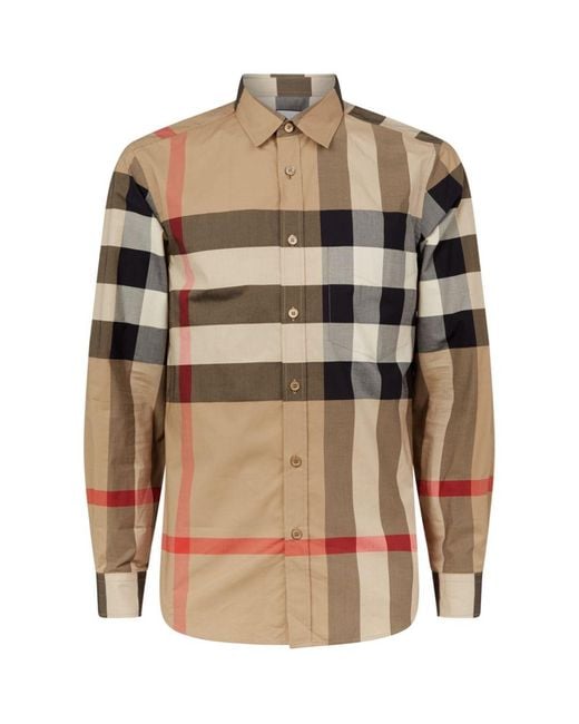 Burberry Check Stretch-cotton Shirt for Men - Save 19% - Lyst