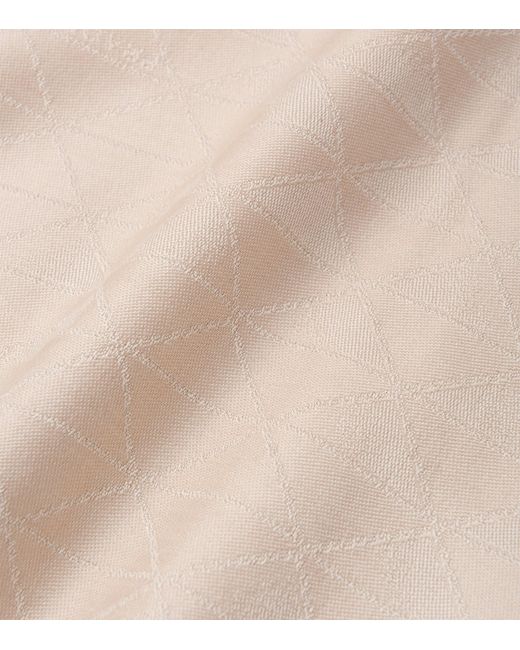 Prada Natural Silk-Wool Logo Scarf
