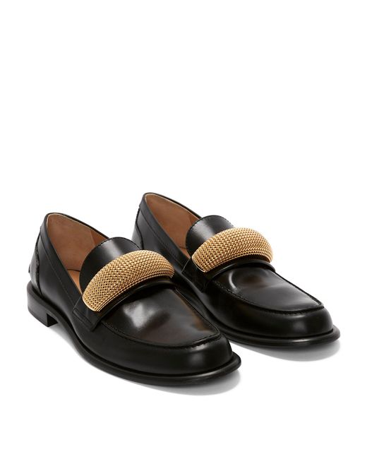 J.W. Anderson Black Leather Moccasin Loafers for men