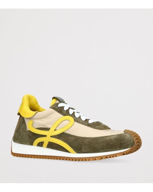 Loewe Yellow Suede Flow Runner Sneakers