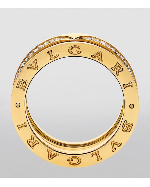 BVLGARI Metallic And Diamond B.Zero1 Three-Band Ring