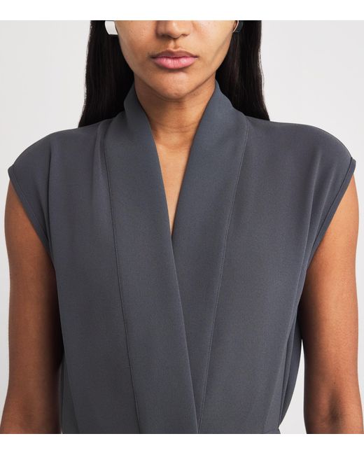 Edeline Lee Black Georgette Silla Midi Dress