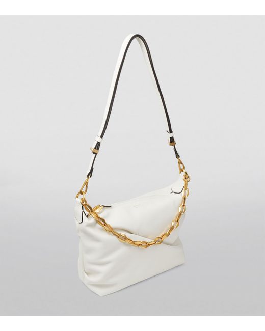 Jimmy Choo White Leather Diamond Shoulder Bag