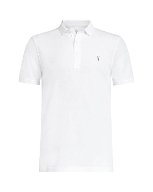 AllSaints White Organic Cotton Reform Polo Shirt for men