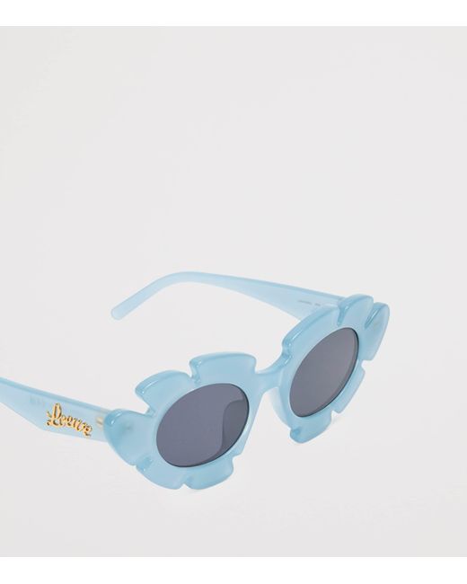 Loewe Blue Acetate Oval Flower Sunglasses