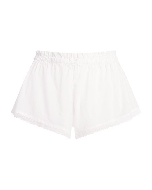 Skims White Cotton-Blend Poplin Apparel Shorts