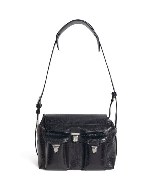 Lemaire Black Medium Leather Gear Shoulder Bag