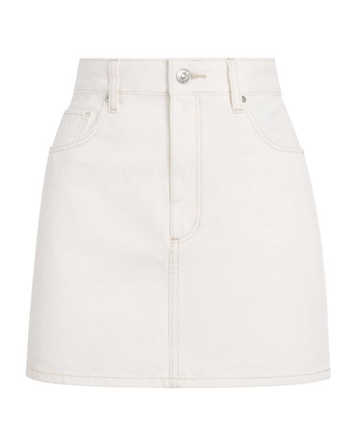 PAIGE White Denim Bobbi Mini Skirt