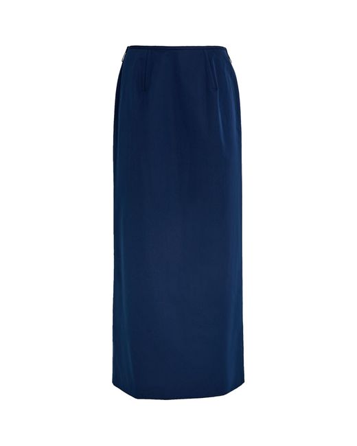 Carven Blue Cotton Maxi Skirt