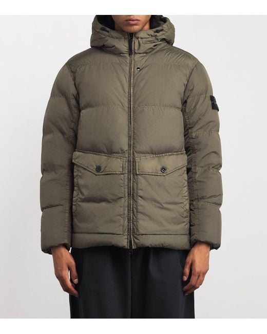 Stone Island Green Wind-Resistant Hooded Parka for men