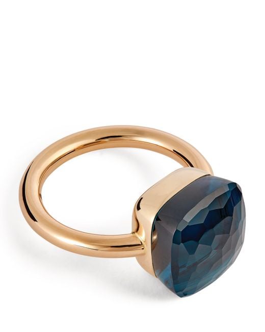Pomellato Blue Mixed And London Topaz Nudo Maxi Ring