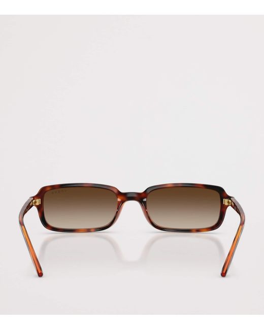 Vogue Brown Tortoiseshell Rectangular Sunglasses