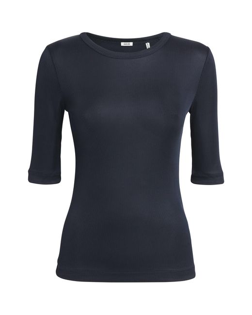Agolde Blue Ribbed Saige T-Shirt