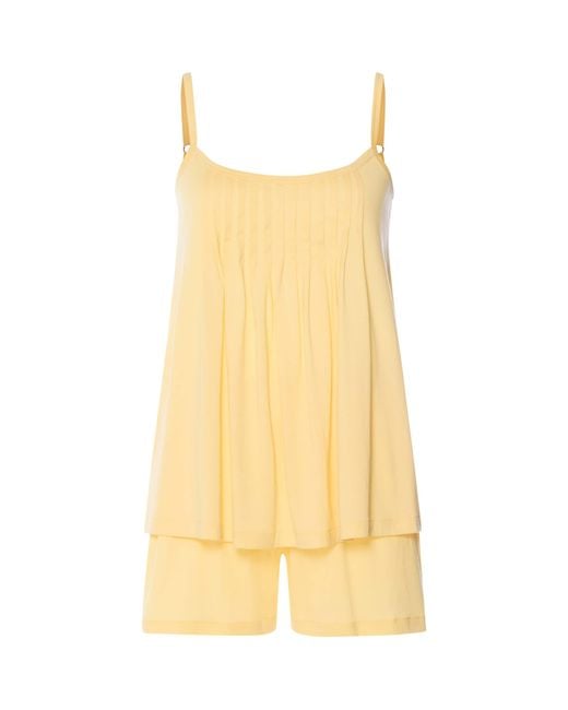 Hanro Yellow Cotton Juliet Pyjama Set