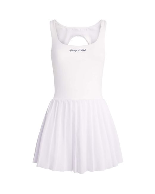 Sporty & Rich White Logo Court Mini Dress