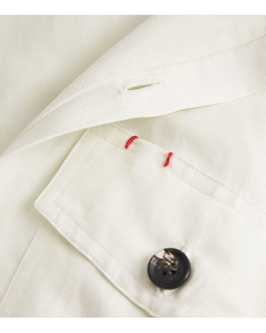 Isaia White Cotton Overshirt for men