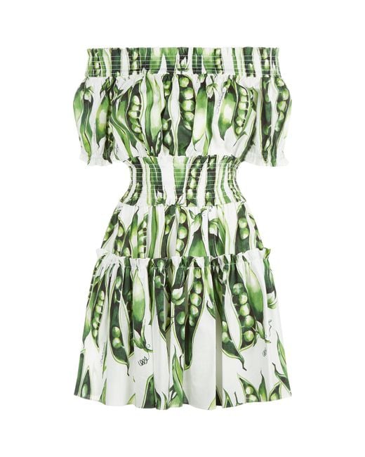 Dolce & Gabbana Green Peas In A Pod Summer Dress