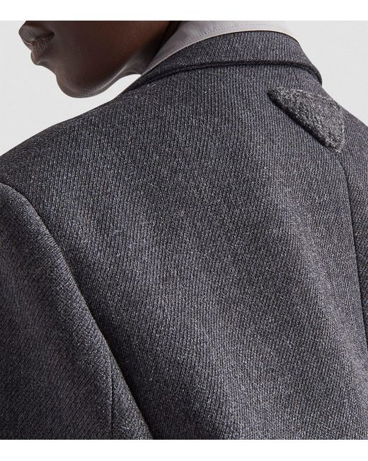 Prada Gray Wool Gabardine Single-breasted Jacket