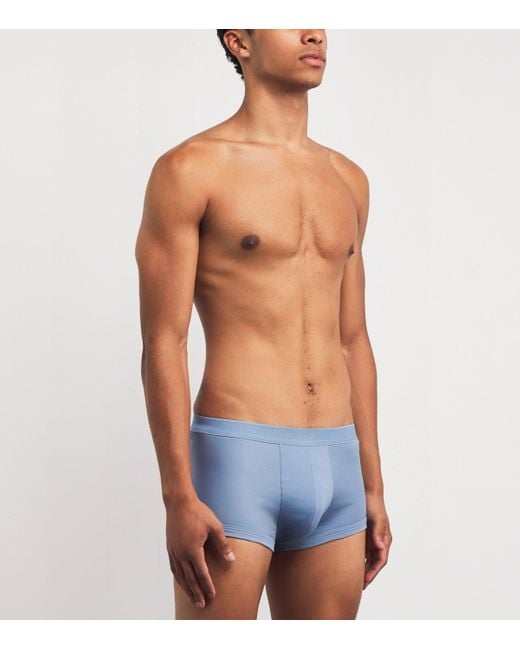 Zimmerli of Switzerland Blue Stretch-Cotton Boxer Briefs for men