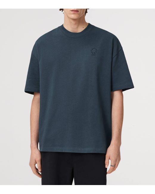 AllSaints Blue Organic Cotton Haven T-Shirt for men