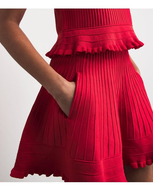 Maje Red Knitted Mini Skirt
