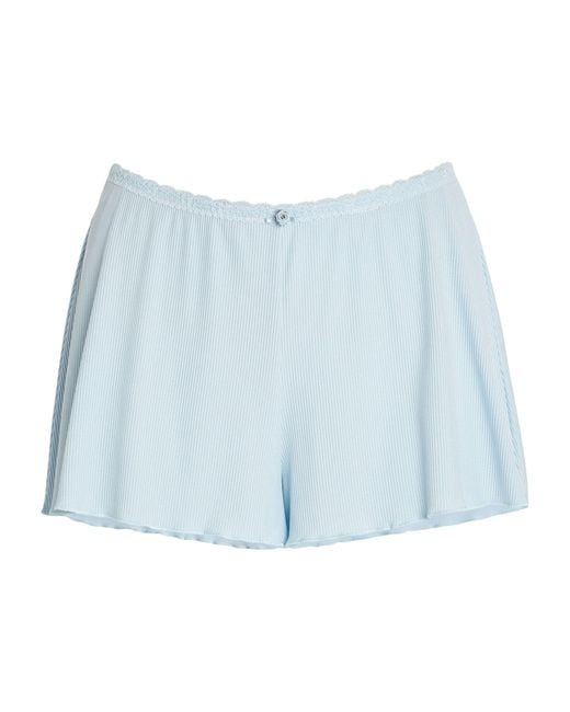 Skims Blue Soft Lounge Lace-trim Shorts