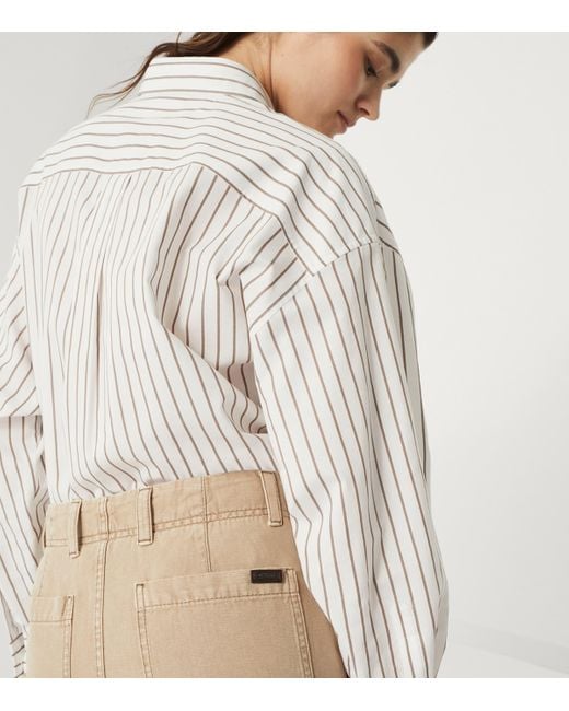 Brunello Cucinelli Natural Cotton-Linen Chino Maxi Skirt
