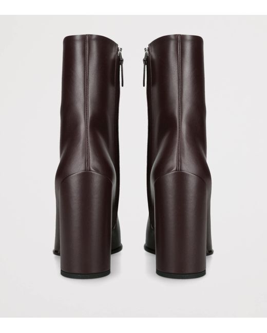 Alaïa Brown Leather Square-Toe Ankle Boots 90