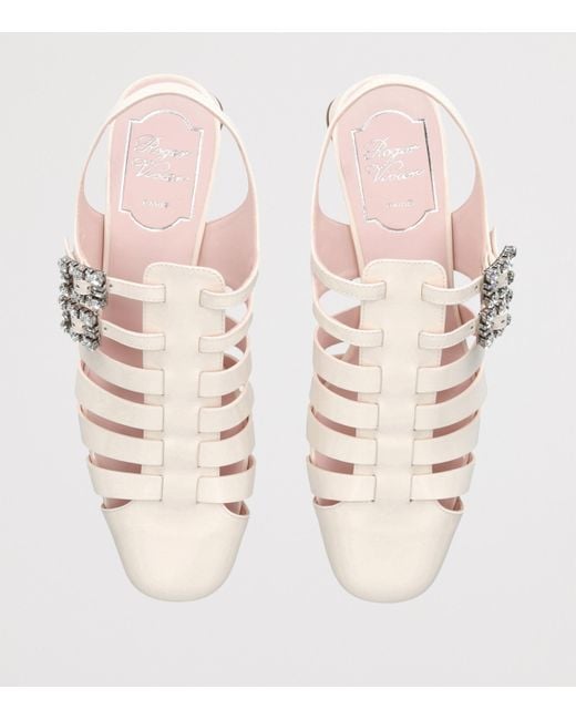Roger Vivier Natural Leather Mini Très Vivier Sandals 25