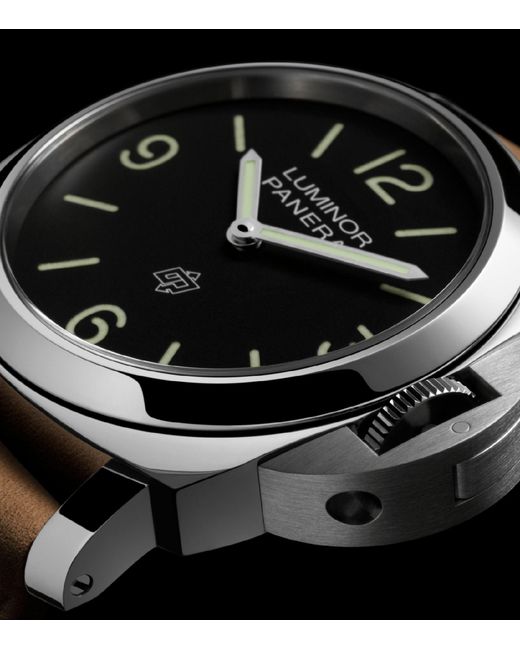Panerai Black Stainless Steel Luminor Watch 44m for men