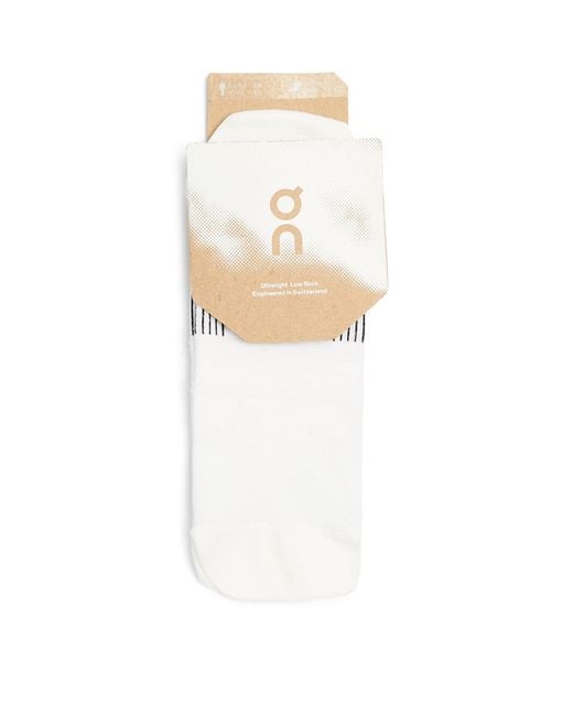 On Shoes White Ultralight Low Socks for men