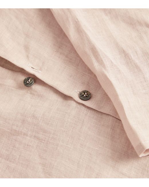 Eskandar Natural Linen Dropped-shoulder Shirt