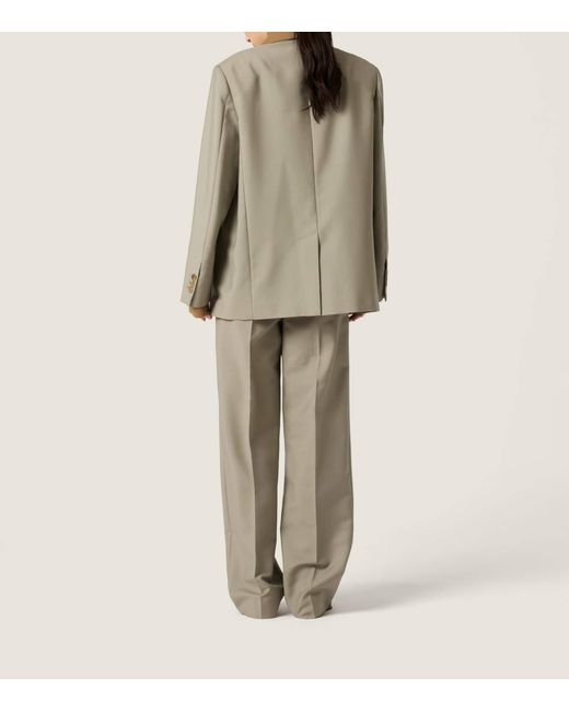 Miu Miu Green Mohair-Wool Logo Blazer